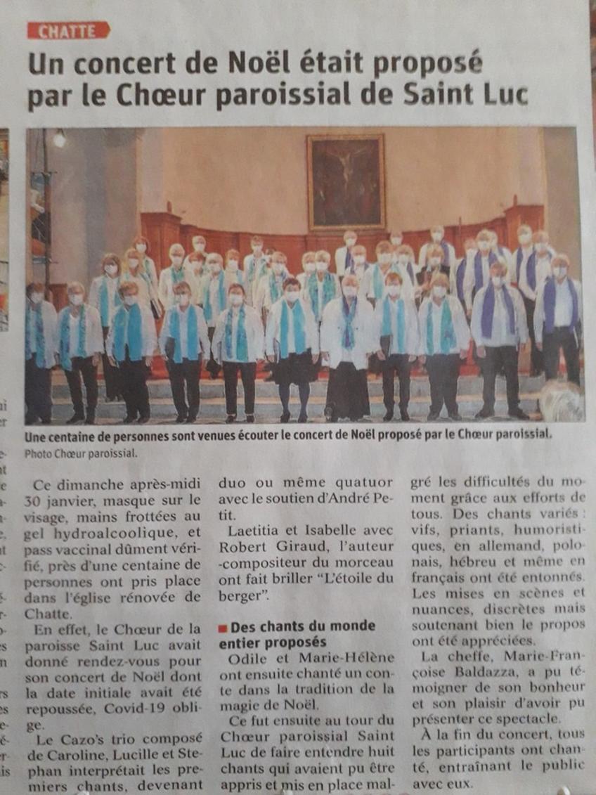 Article du Dauphiné Libéré du 04.02.22 Article du Dauphiné Libéré du 04.02.22