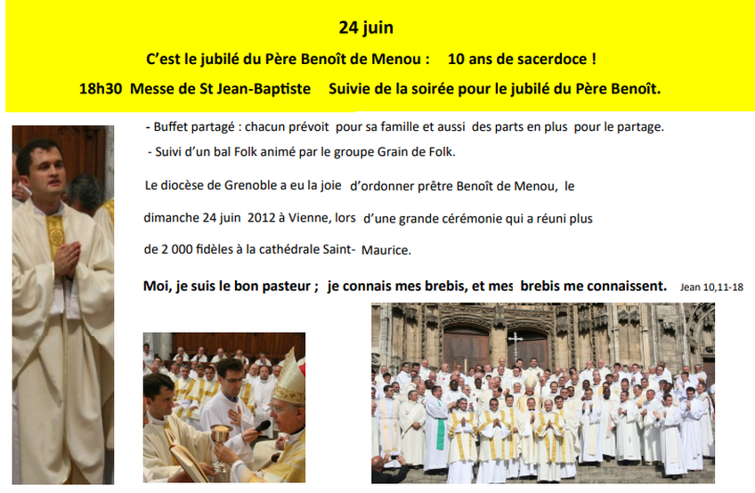 24 juin 2022 _ Jubilé du Père Benoit De Menou 24 juin 2022 _ Jubilé du Père Benoit De Menou