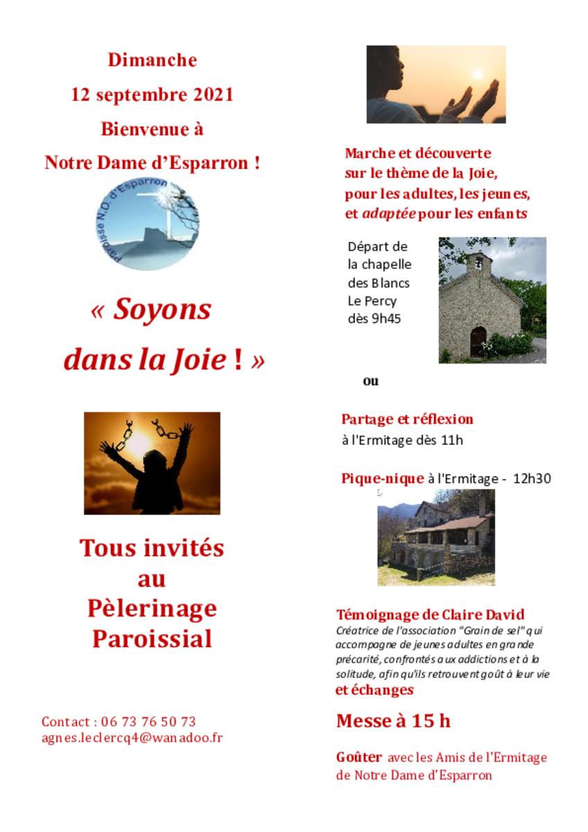 Pèlerinage paroissial 12 septembre 2021 Ermitage d'Esparron