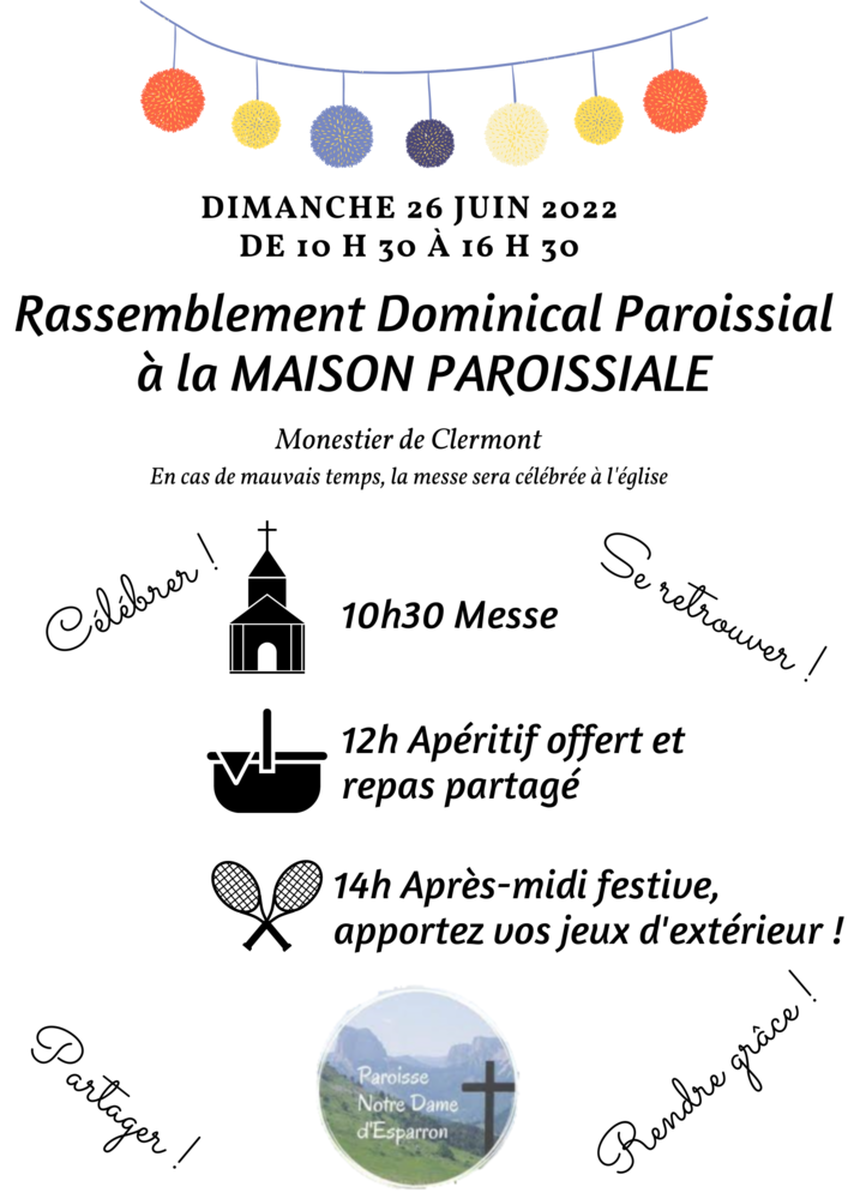 Rassemblement paroissial pour la clôture de l'année pastorale Rassemblement paroissial pour la clôture de l'année pastorale