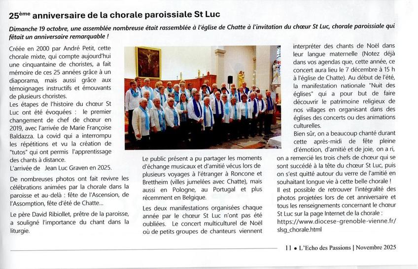 Paru dans l'écho des Passions de Novembre 2025 Paru dans l'écho des Passions de Novembre 2025