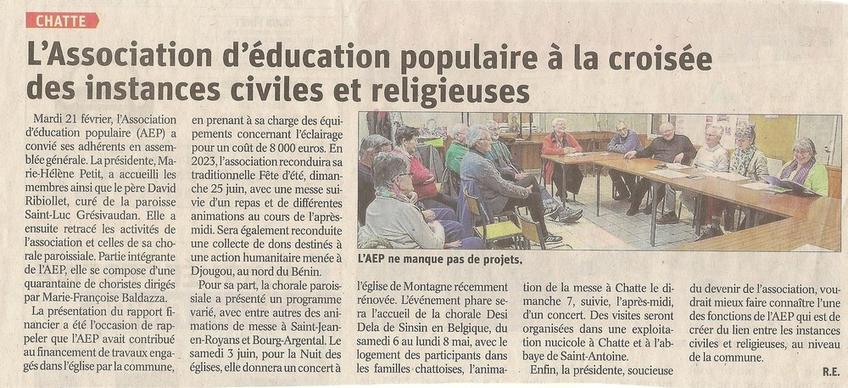 Article paru dans le Dauphiné Libéré Article paru dans le Dauphiné Libéré