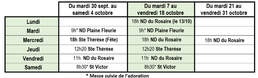 Messes de semaine  Messes de semaine