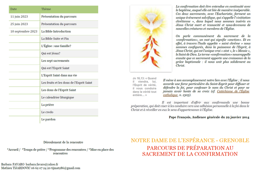 Un apreçu du programme Un apreçu du programme