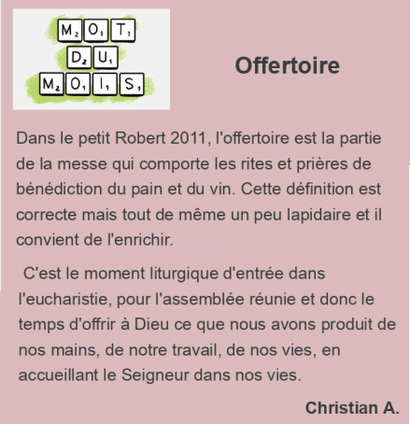 Offertoir Offertoir