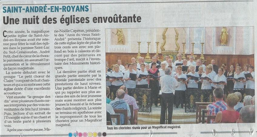 Compte-rendu paru dans le Dauphiné Libéré du 8 juillet Compte-rendu paru dans le Dauphiné Libéré du 8 juillet