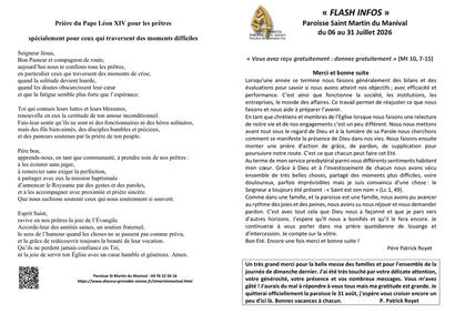 Flash'Infos EDITO du 06 au 31 Juillet 2026 - 1/2 Flash'Infos EDITO du 06 au 31 Juillet 2026 - 1/2