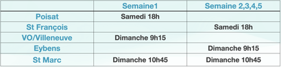 Horaires des messes dominicales Horaires des messes dominicales