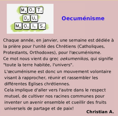 œcuménisme œcuménisme