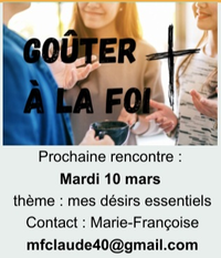 Goûter à la foi le 10 mars 2026 Goûter à la foi le 10 mars 2026